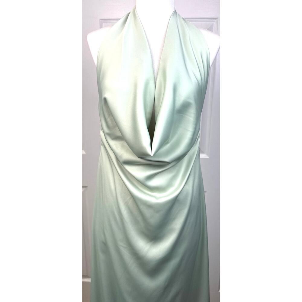 NWT Peppermayo Noemi Sage Green Halter Maxi Dress Open Back Formal Size 6 - Picture 3 of 9
